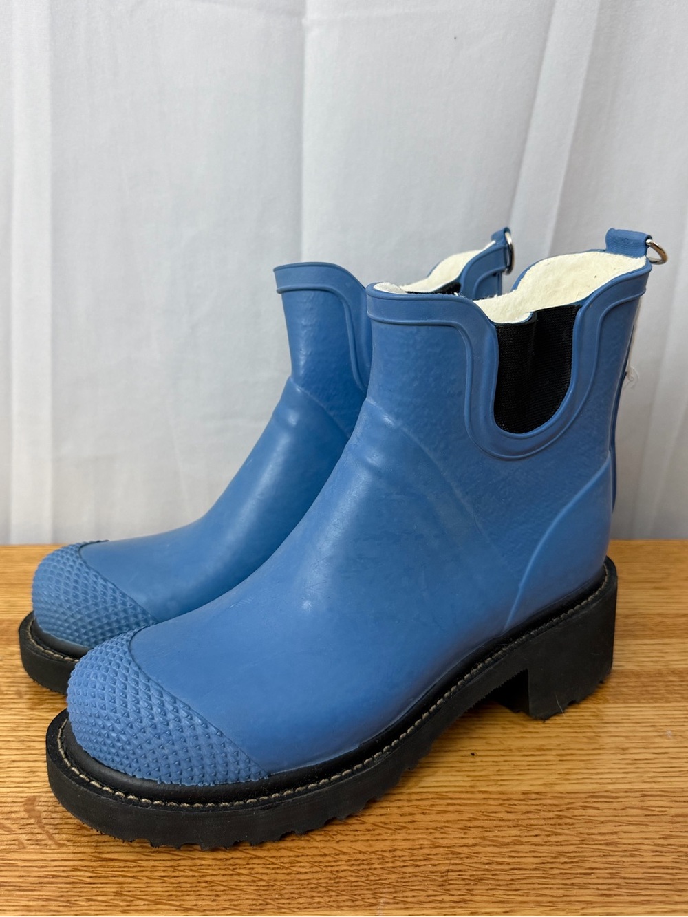 NWT Ilse Jacobsen Blue Rub 47 Short Waterproof Rain Boots Womens Size 38/8